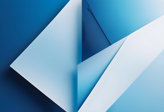 青と白の抽象的な絵画 白い曲がりくねった幾何学的な形状と色