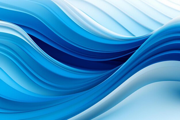 Blue and white abstract waves on a blue background
