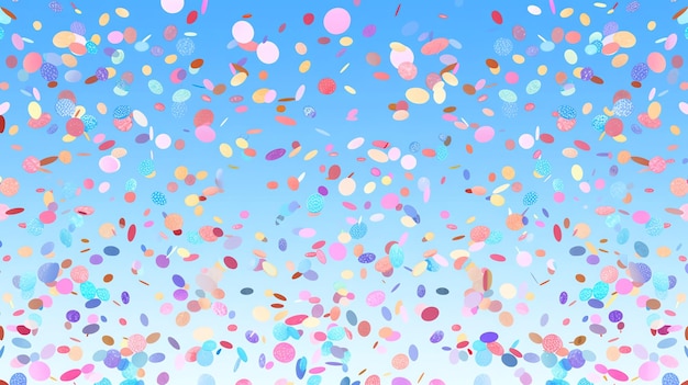 Photo a blue and white background with colorful confetti falling
