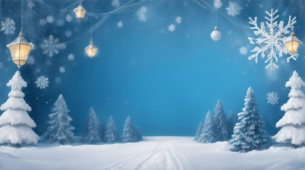 A blue and white background with snowflakes