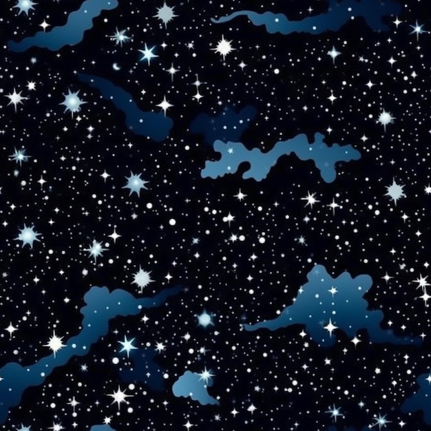 A blue and white background with stars and clouds generative ai