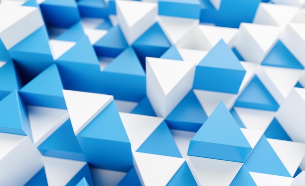 Blue and white background with triangles 3d rendering