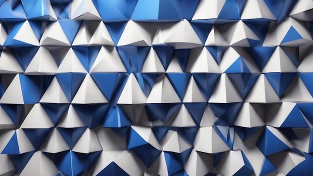 Blue and white background with triangles 3d rendering