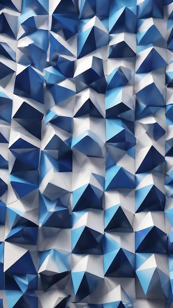 Blue and white background with triangles 3d rendering