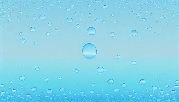 A blue and white background with water drops on it