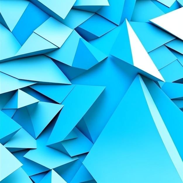 a blue and white background with a white triangle and a white triangle