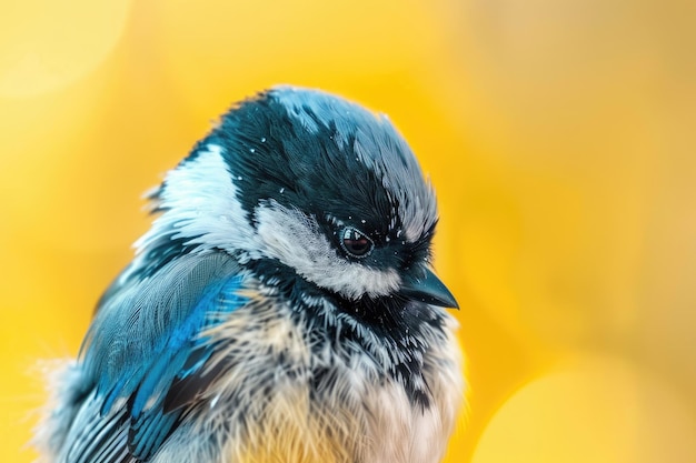 가지 에 앉아 있는 파란색 과 색 의 새