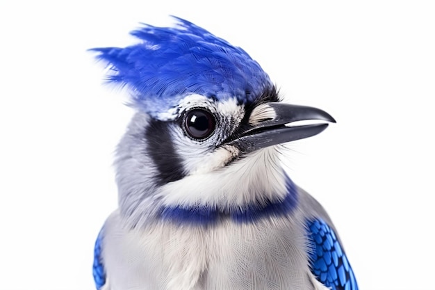 a blue and white bird with a black beak