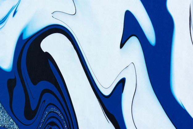 Blue white black acrylic abstract creative trend background\
fluid artistic texture dynamic lines