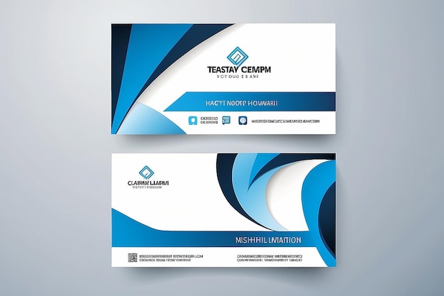 Blue and White Business Card Clean Design Vector Template