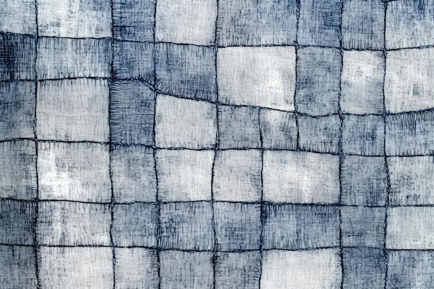 Blue and white checkered fabric texture Abstract background and texture for design