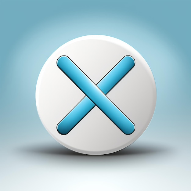 a blue and white cross icon on a blue background