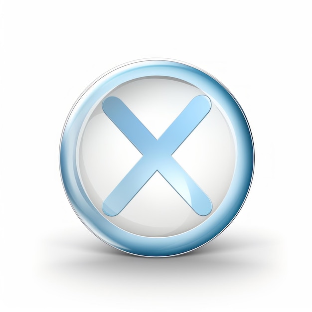 a blue and white cross icon on a white background