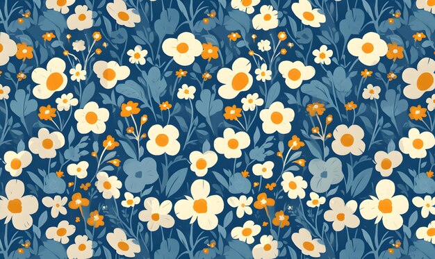 Photo a blue and white floral pattern by person