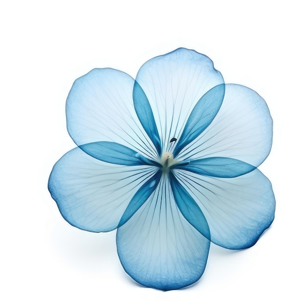 A blue and white flower with a blue center