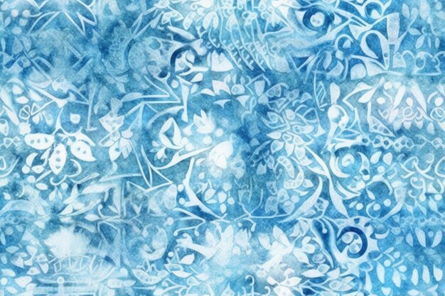 Blue and white flowers in a watercolor painting Generative AI