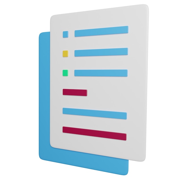 a blue and white folder with a blue and red strip on it