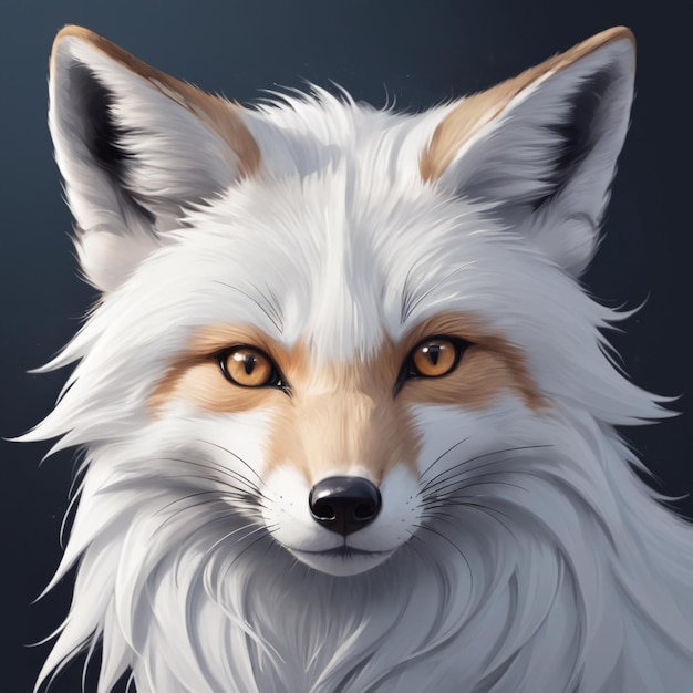 Blue and white fox face vector