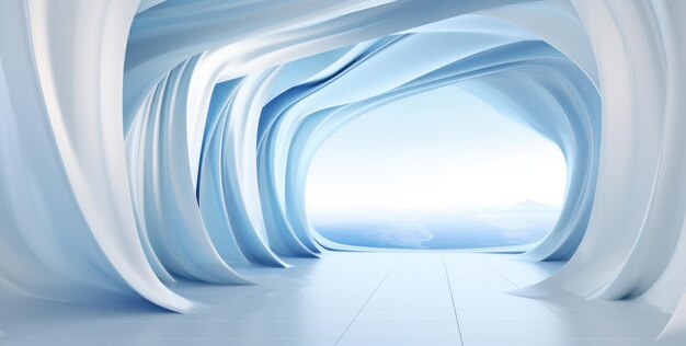 Blue and white futuristic structure background Illustration AI GenerativexA