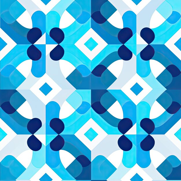 Foto un disegno geometrico blu e bianco dell'artista