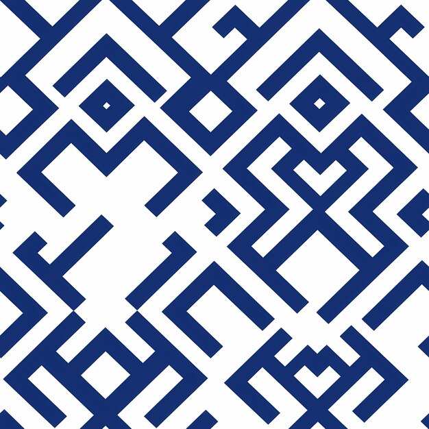 Photo a blue and white geometric pattern on a white background.