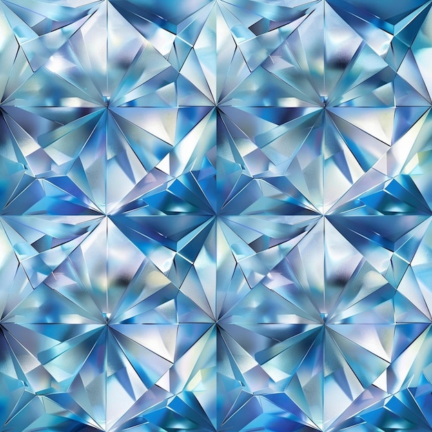 a blue and white geometric pattern with the blue and white diamonds