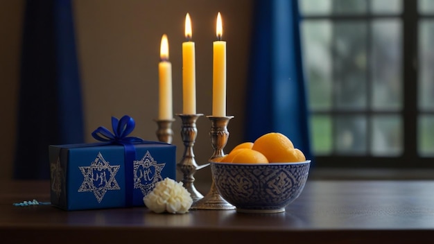 a blue and white gift box with the word quot im on it