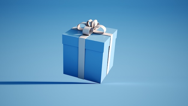 Blue and white gift box