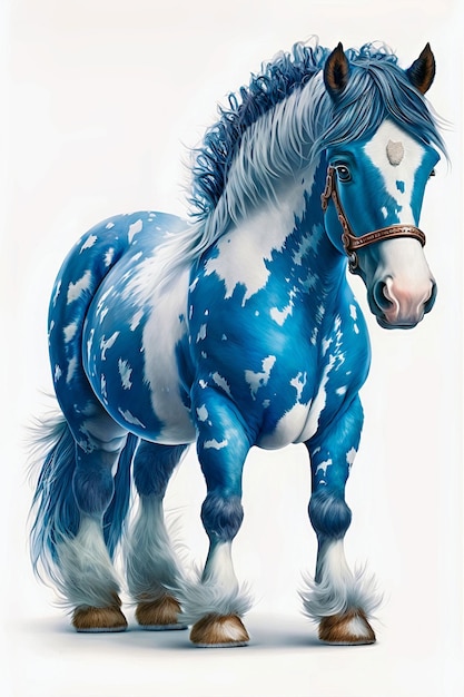 Blue and white horse