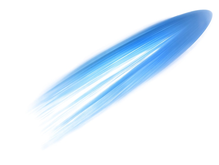 Photo a blue and white light trail