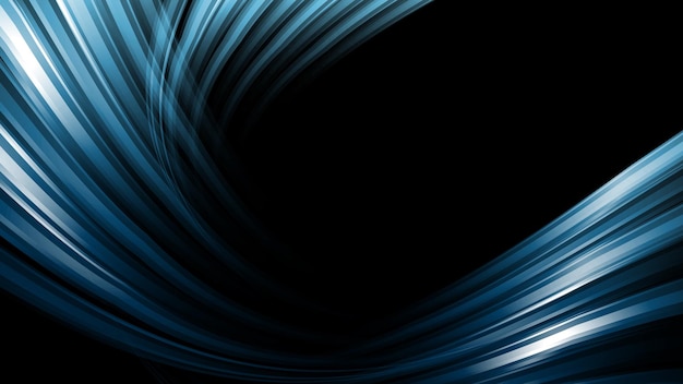 Blue and white lines on a black background