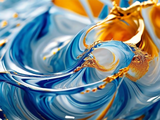 Photo blue and white liquid art