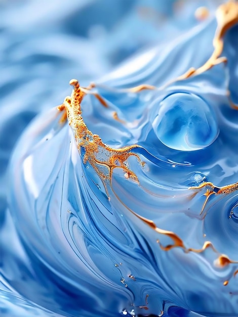 Foto arte liquida blu e bianca