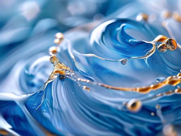 Photo blue and white liquid art