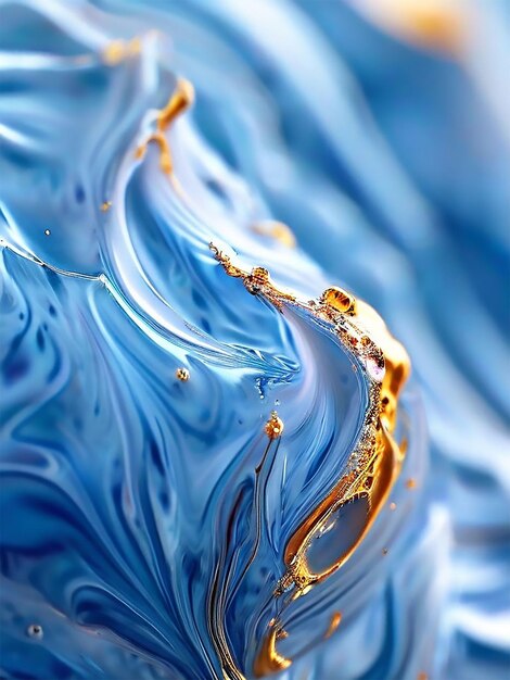 Photo blue and white liquid art