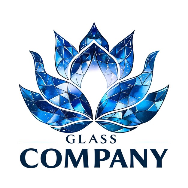 Photo a blue and white logo for glass company