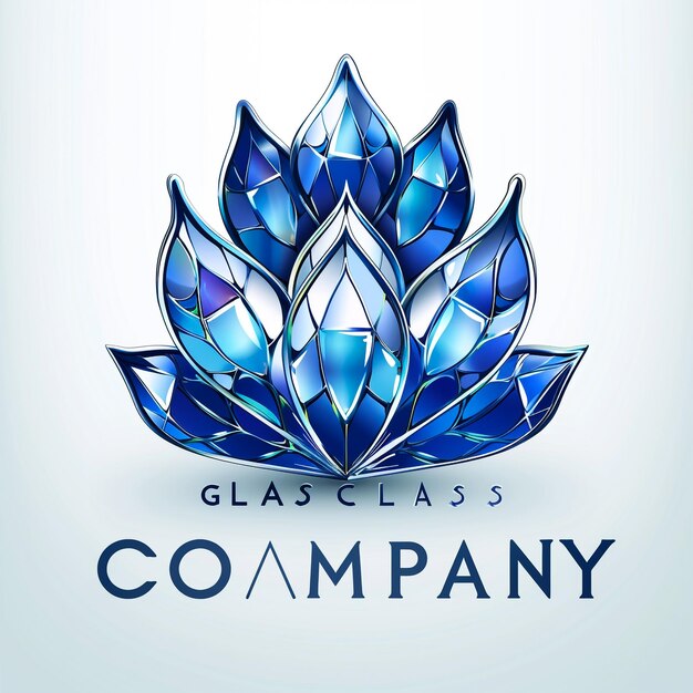 Photo a blue and white logo for glass company