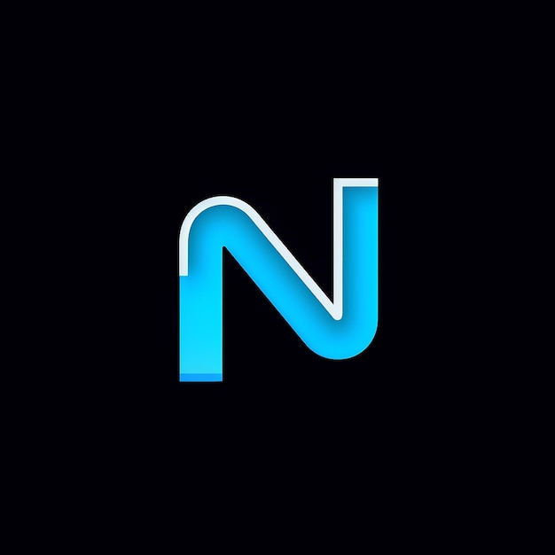 a blue and white logo that says n on it