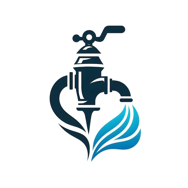 a blue and white logo with a sword and a heart on it