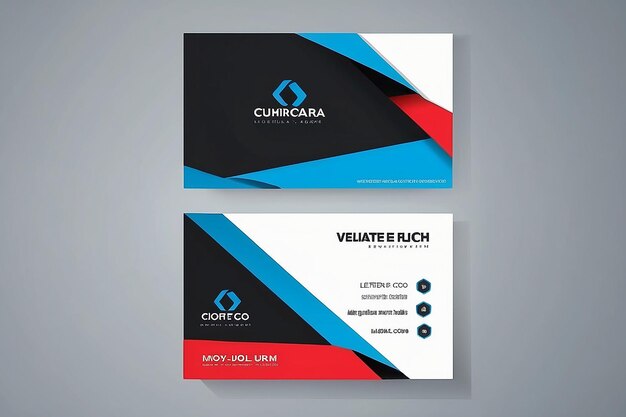 Blue and White Modern Business Card Design Vector Template