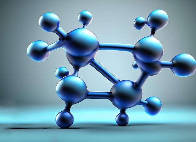 blue and white molecules