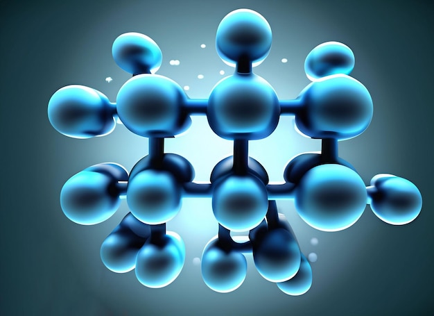 blue and white molecules