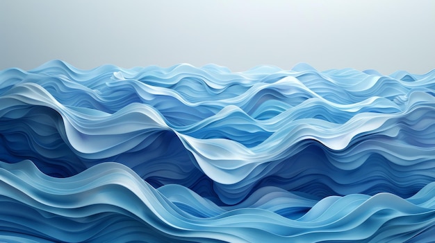 Blue and white ocean waves illustration