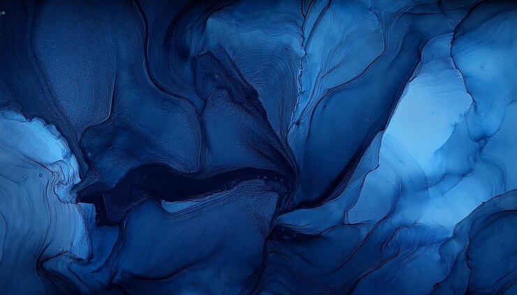 Photo a blue and white painting of a watercolor