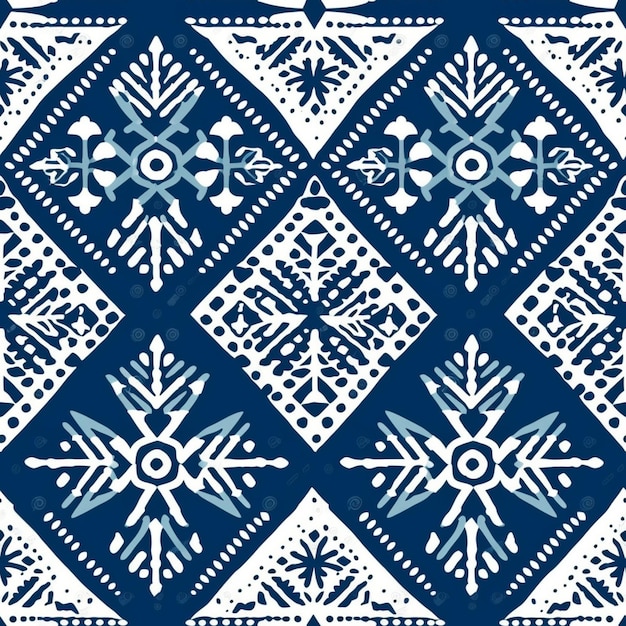 A blue and white pattern with a circle and the word tigre.