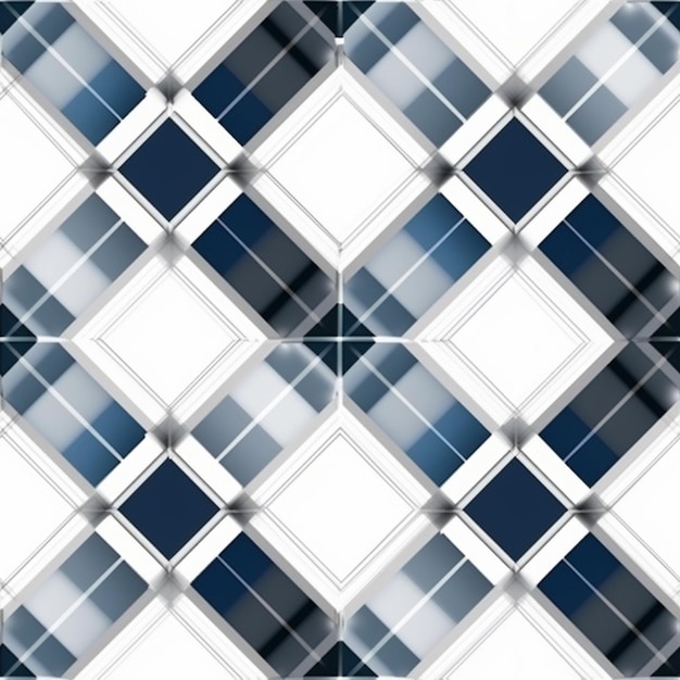 a blue and white plaid pattern with squares generativ ai