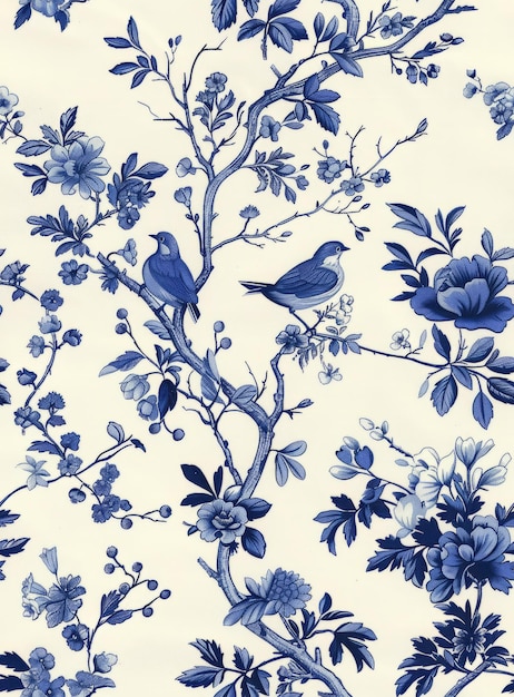 Photo blue and white porcelain pattern