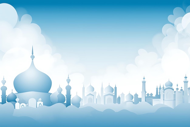 Blue and white ramadan background