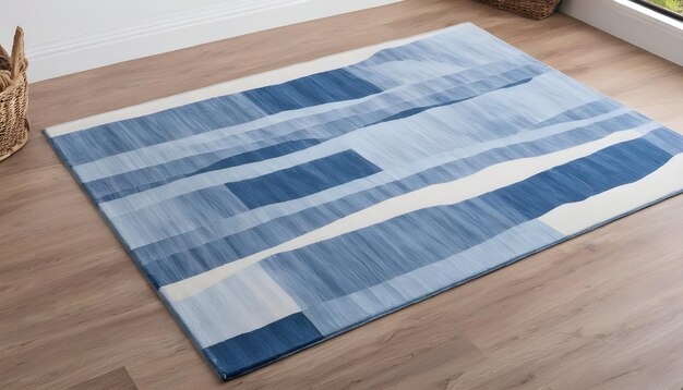 Blue white rug