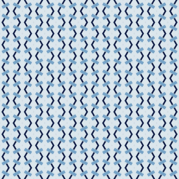 A blue and white seamless pattern with zigzag shapes.